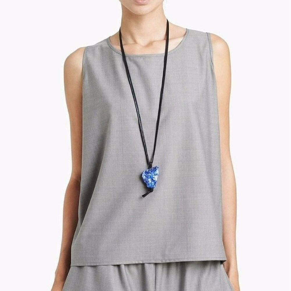 Eskandar Tank Top Gray Virgin Wool Silk Sleeveless Shell Business Casual Size 3